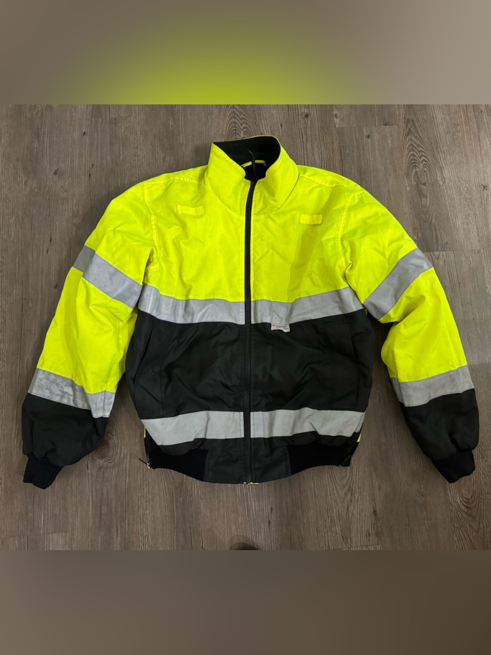 Charles River Apparel High-Visibility Yellow and Black Reflective Safety Jacket